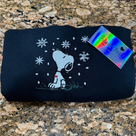 Snoopy snowflake embroidered Crewneck - Picture 2 of 2